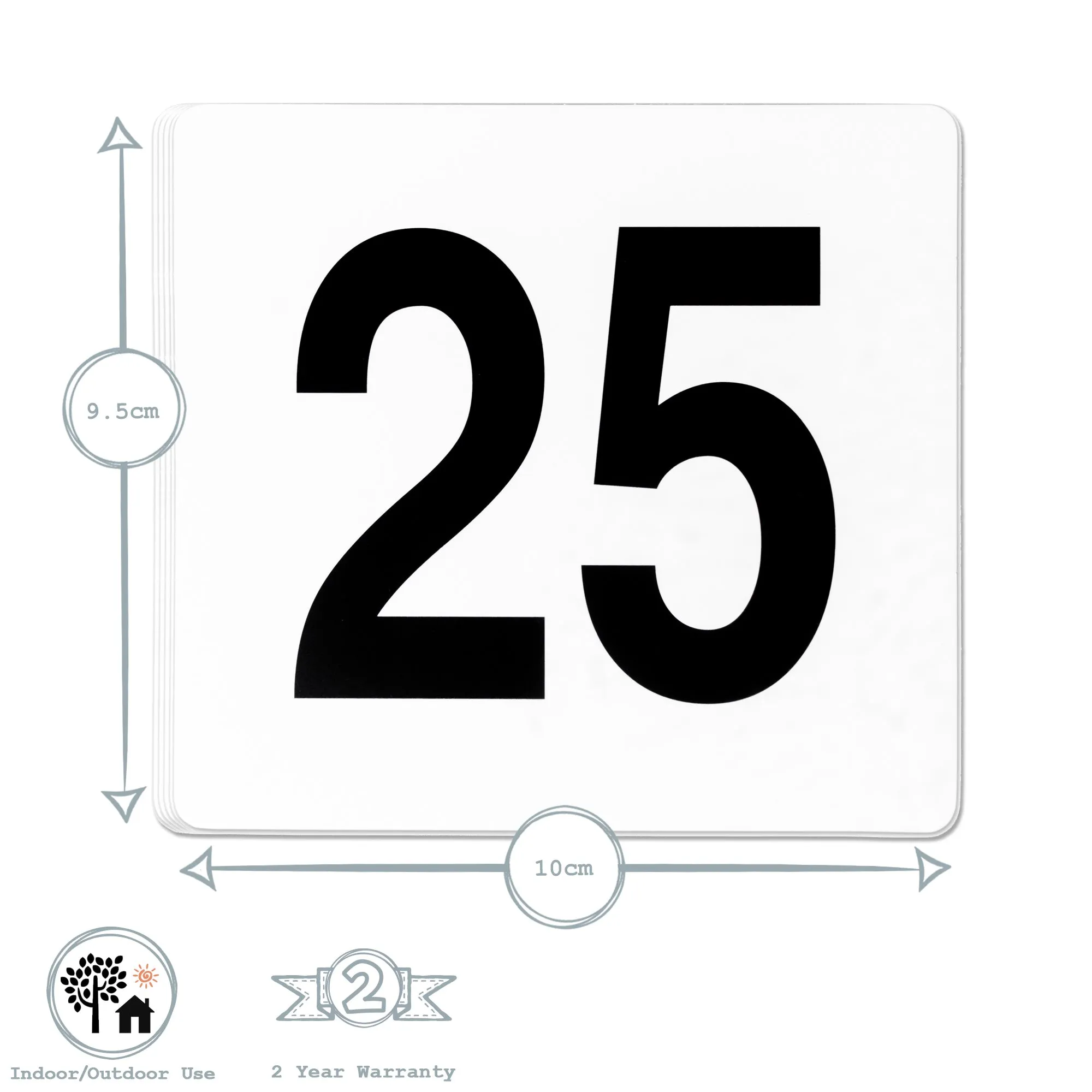 1-25 Acrylic Wedding Table Numbers - By Argon Tableware