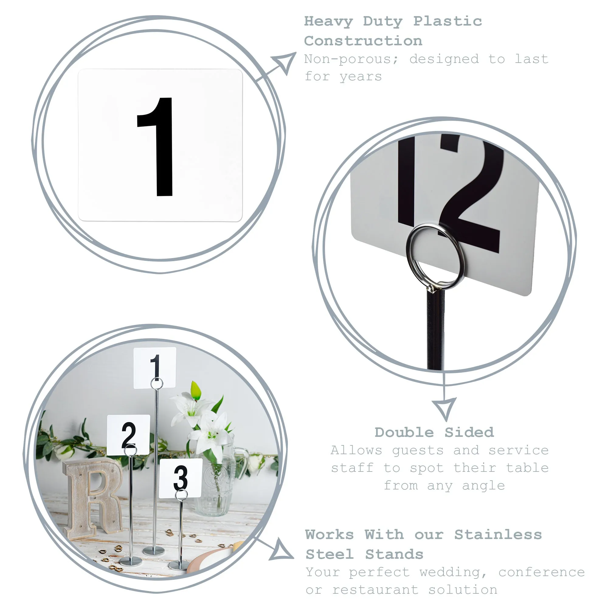 1-25 Acrylic Wedding Table Numbers - By Argon Tableware