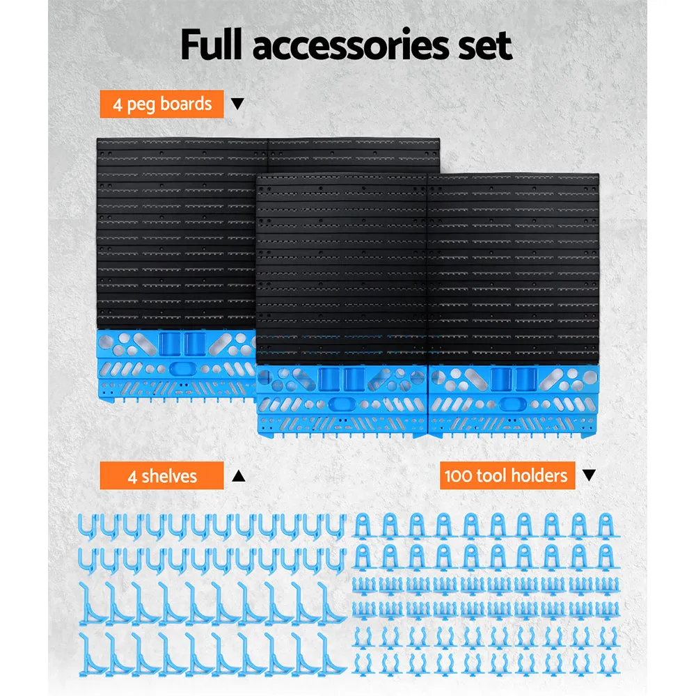 108-Bin Wall-Mounted Tool Storage Rack, 4 Shelves, Giantz