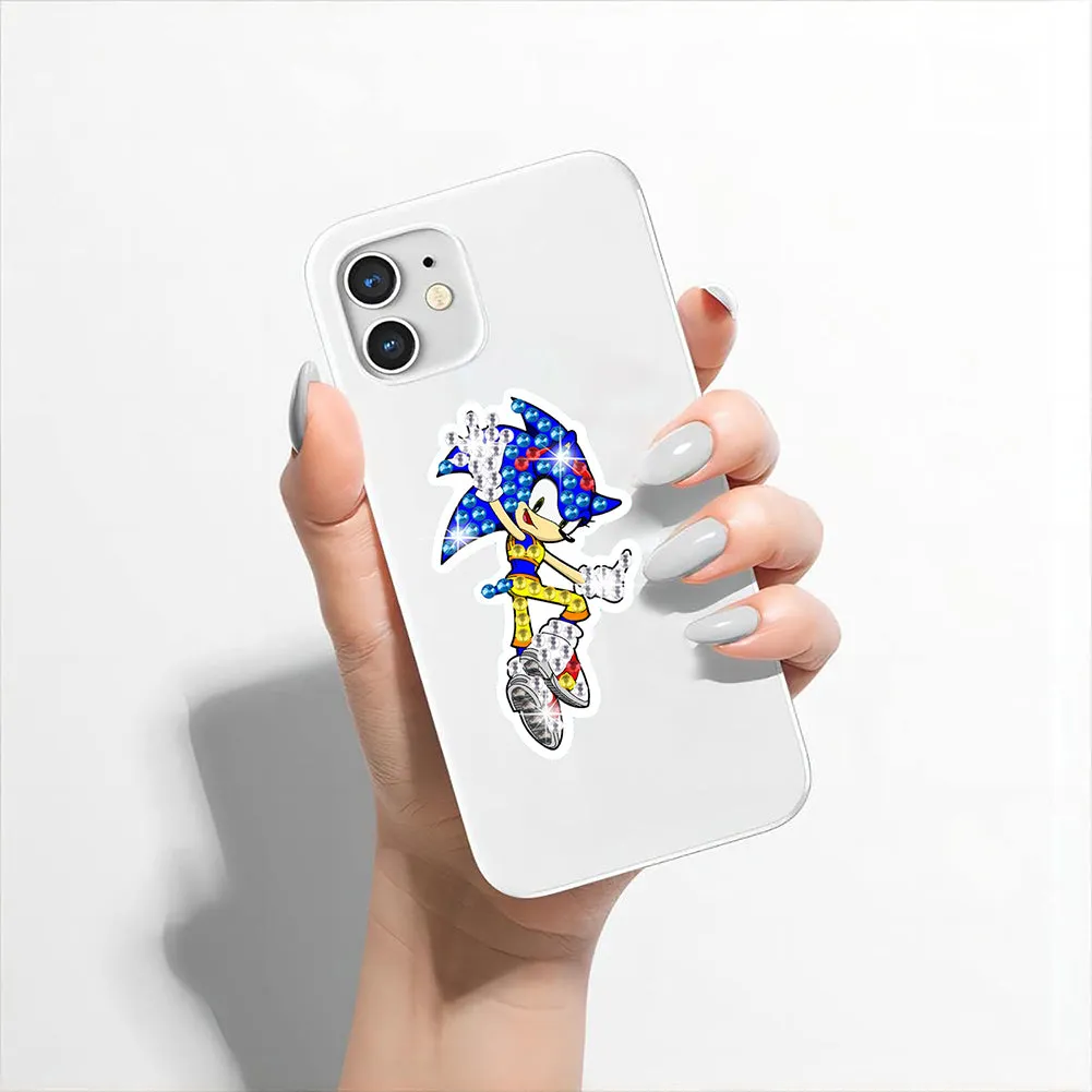 17Pcs Cartoon Diamond Painting Sticker Anime Characters Rhinestone Stickers