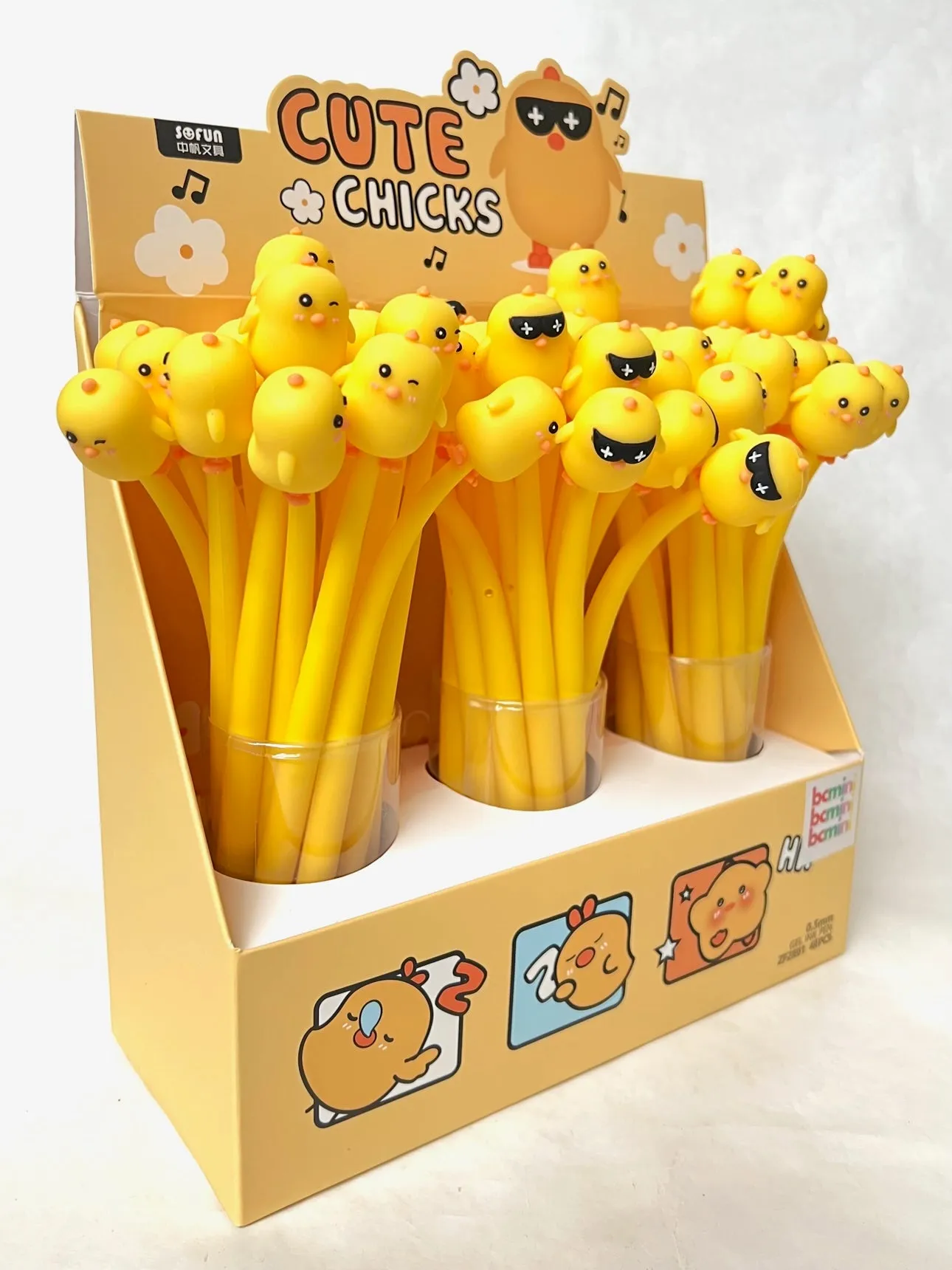 22499 CUTE CHICKS WIGGLE GEL PEN-48