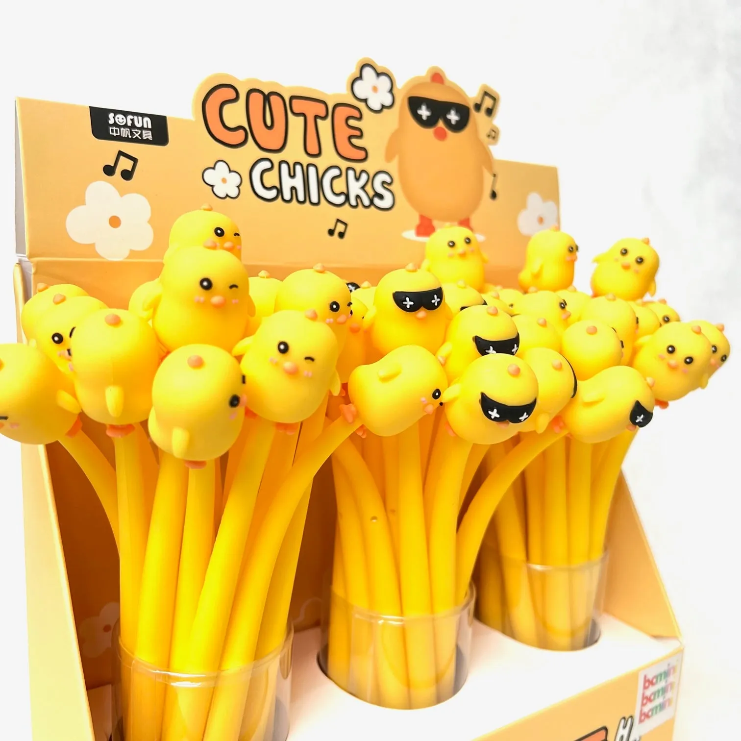 22499 CUTE CHICKS WIGGLE GEL PEN-48