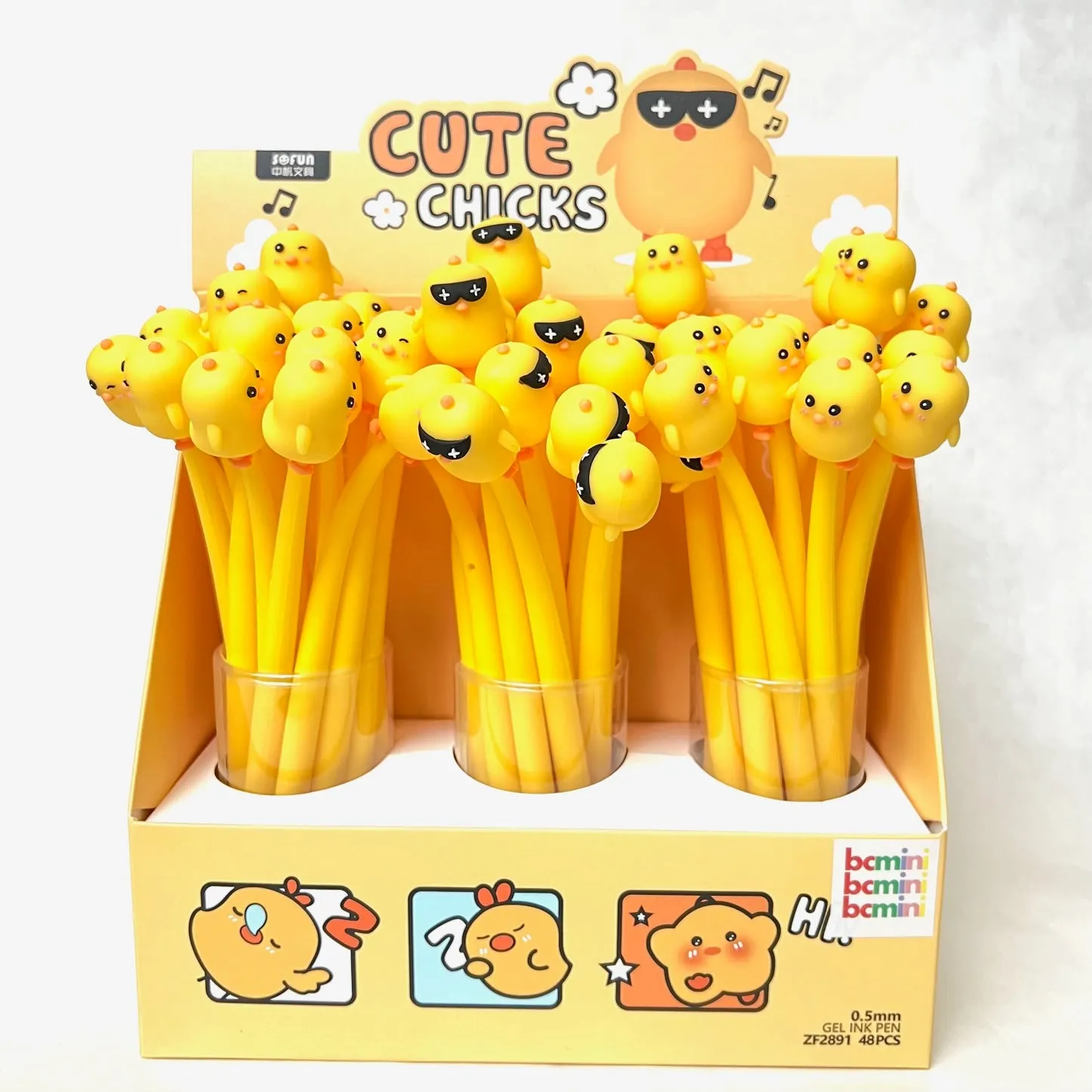 22499 CUTE CHICKS WIGGLE GEL PEN-48