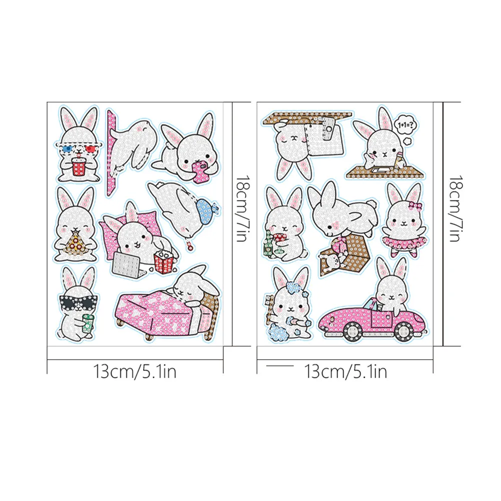 2pcs Diamonds Painting Stickers Kit Easter Style DIY for Kids Adult Gift Rewards