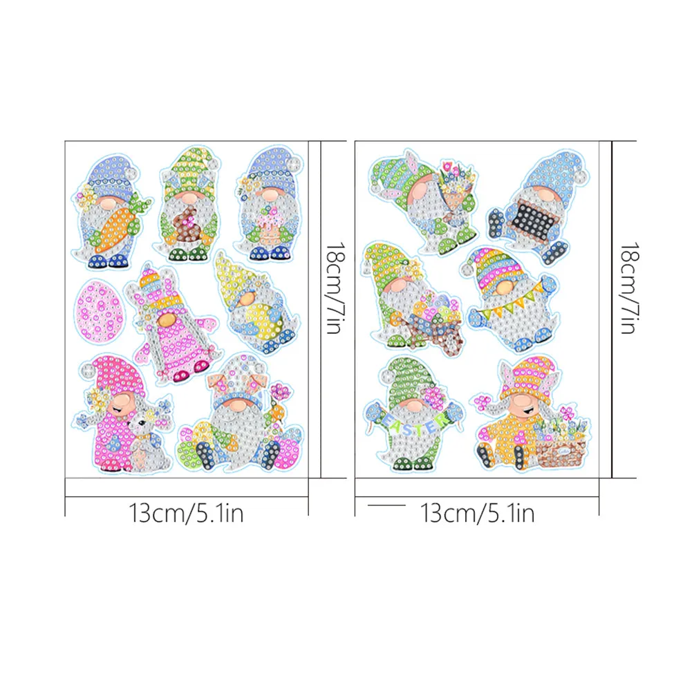 2pcs Diamonds Painting Stickers Kit Easter Style DIY for Kids Adult Gift Rewards