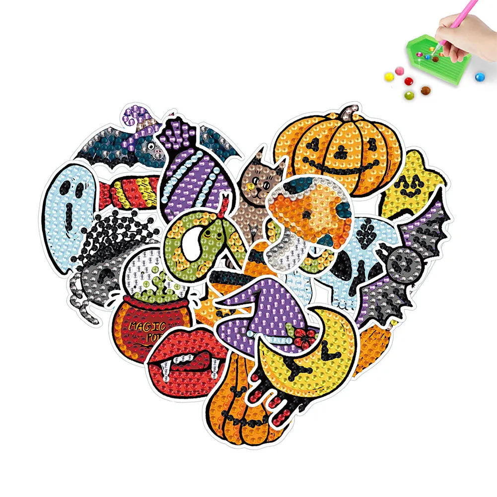 2pcs Dot Drill Sticker Art Craft Rhinestone Stickers for Kids Adult Gift Rewards