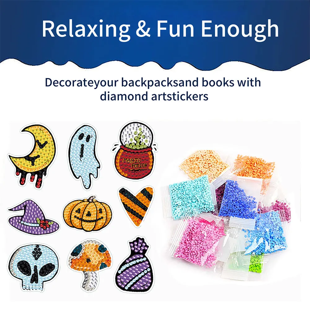 2pcs Dot Drill Sticker Art Craft Rhinestone Stickers for Kids Adult Gift Rewards