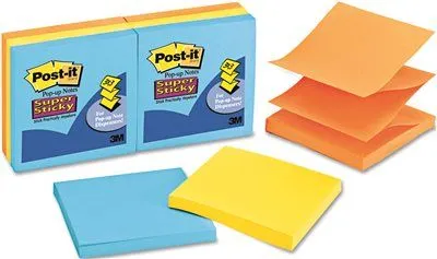 3M Pop-Up Refill' 3 X 3' 4 Neon Colors' 6 90-Sheet Pads/Pack