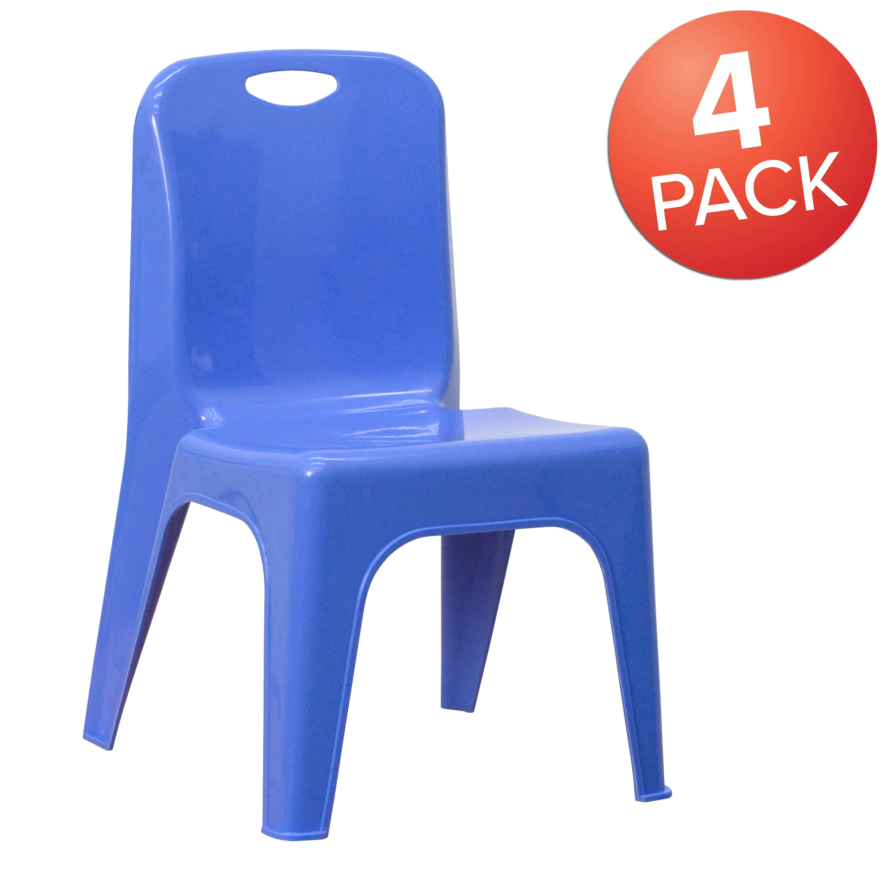 4PK Blue Plastic Stack Chair 4-YU-YCX4-011-BLUE-GG