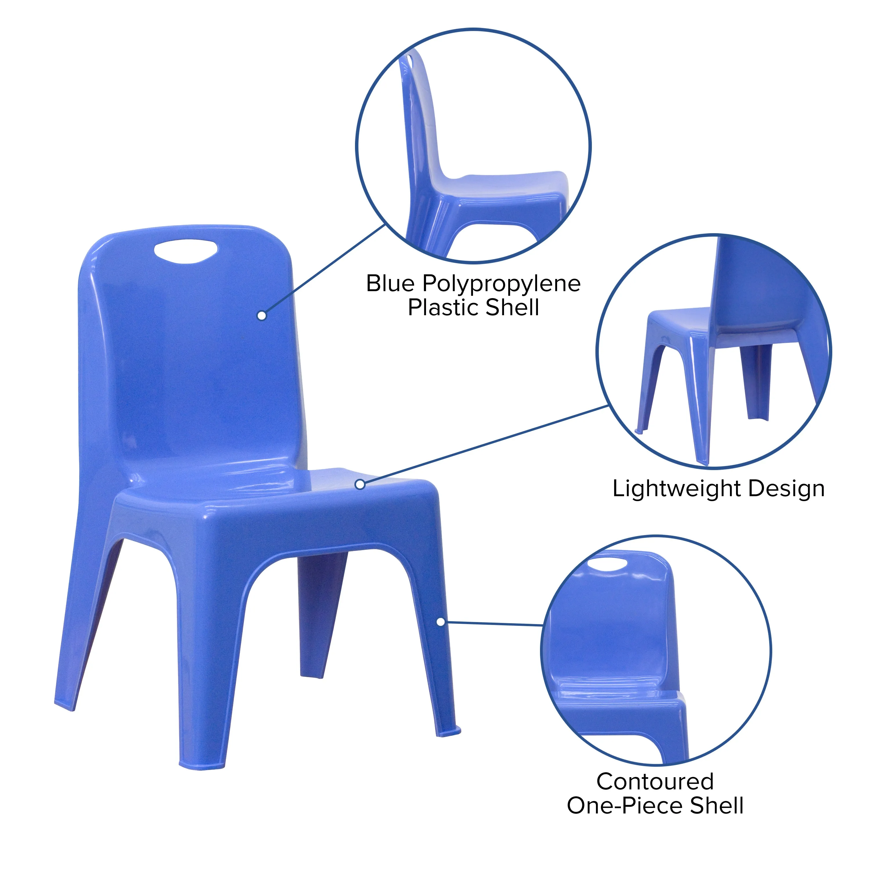 4PK Blue Plastic Stack Chair 4-YU-YCX4-011-BLUE-GG