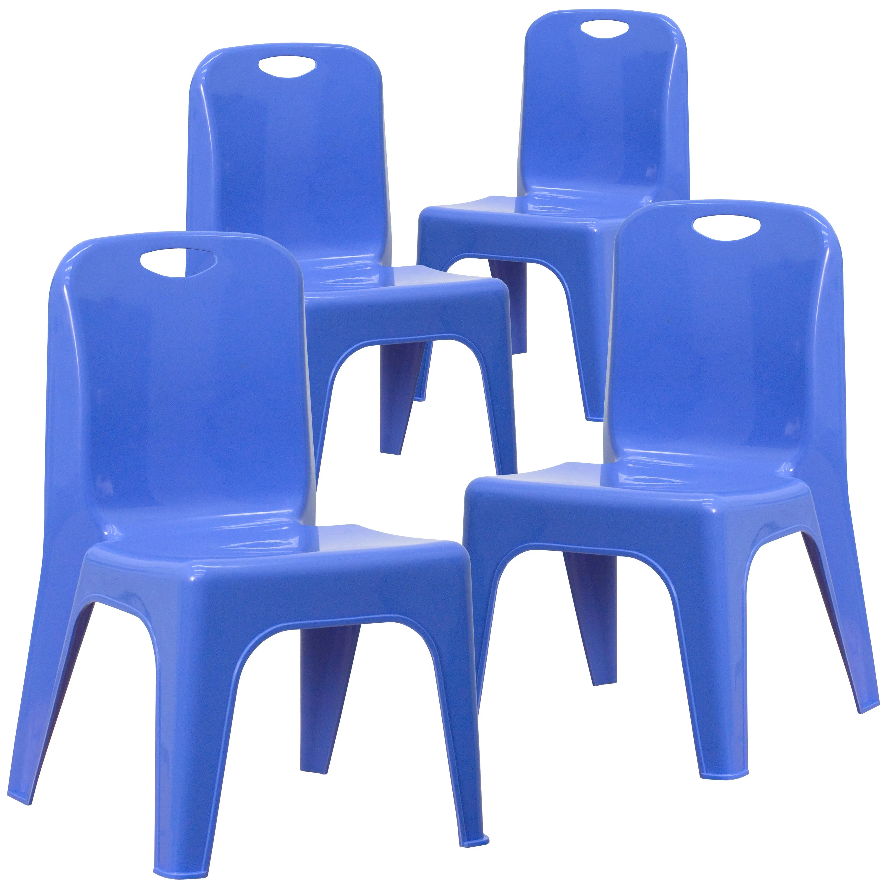 4PK Blue Plastic Stack Chair 4-YU-YCX4-011-BLUE-GG