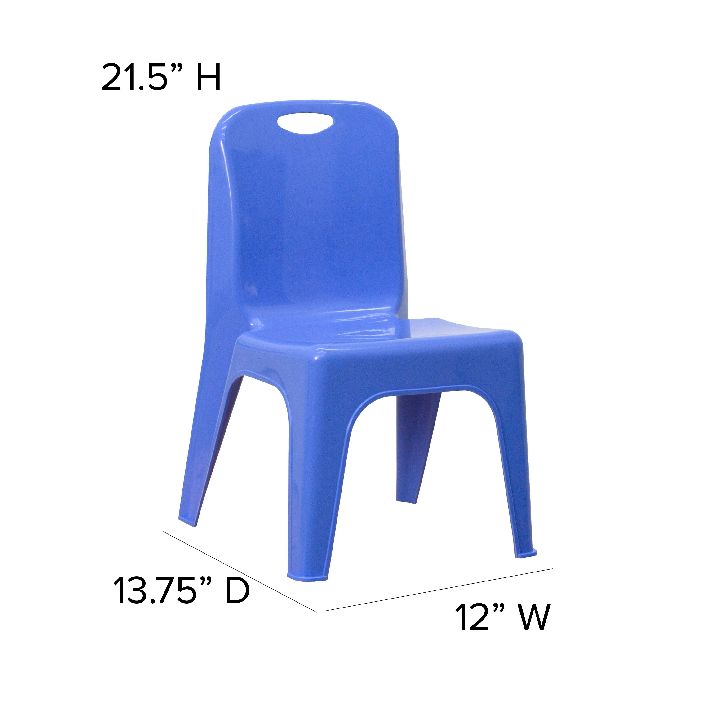 4PK Blue Plastic Stack Chair 4-YU-YCX4-011-BLUE-GG