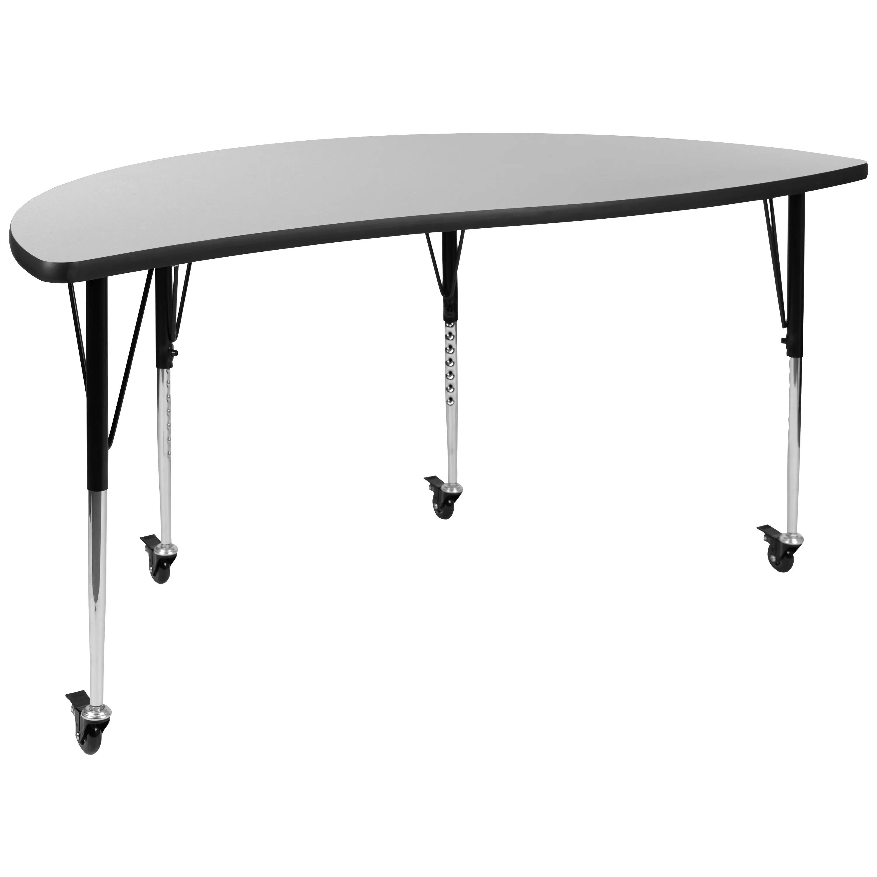 60" Circle Wave Grey Table Set XU-GRP-16CH-A60-HCIRC-GY-T-A-CAS-GG