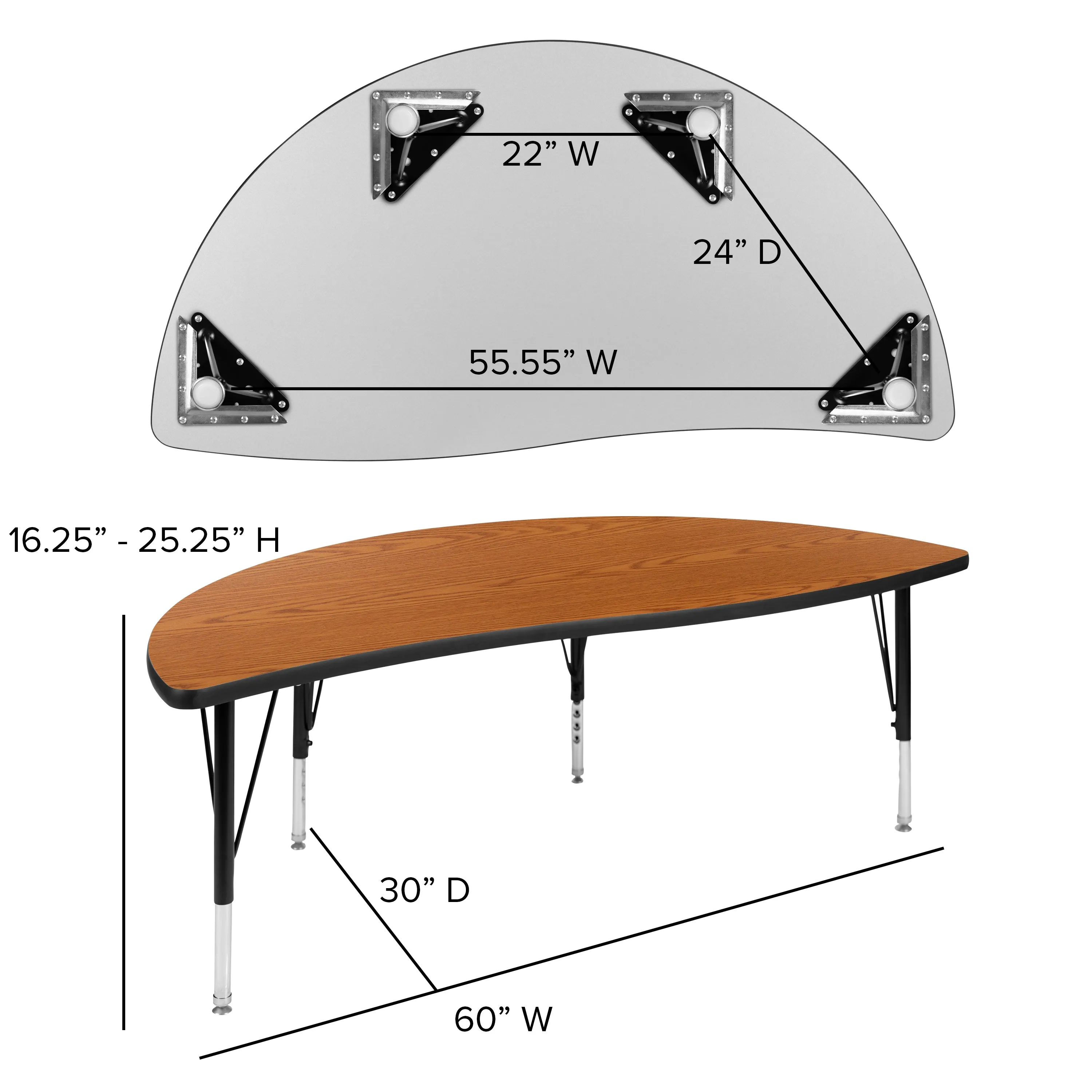 60" Circle Wave Oak Table Set XU-GRP-12CH-A60-HCIRC-OAK-T-P-GG