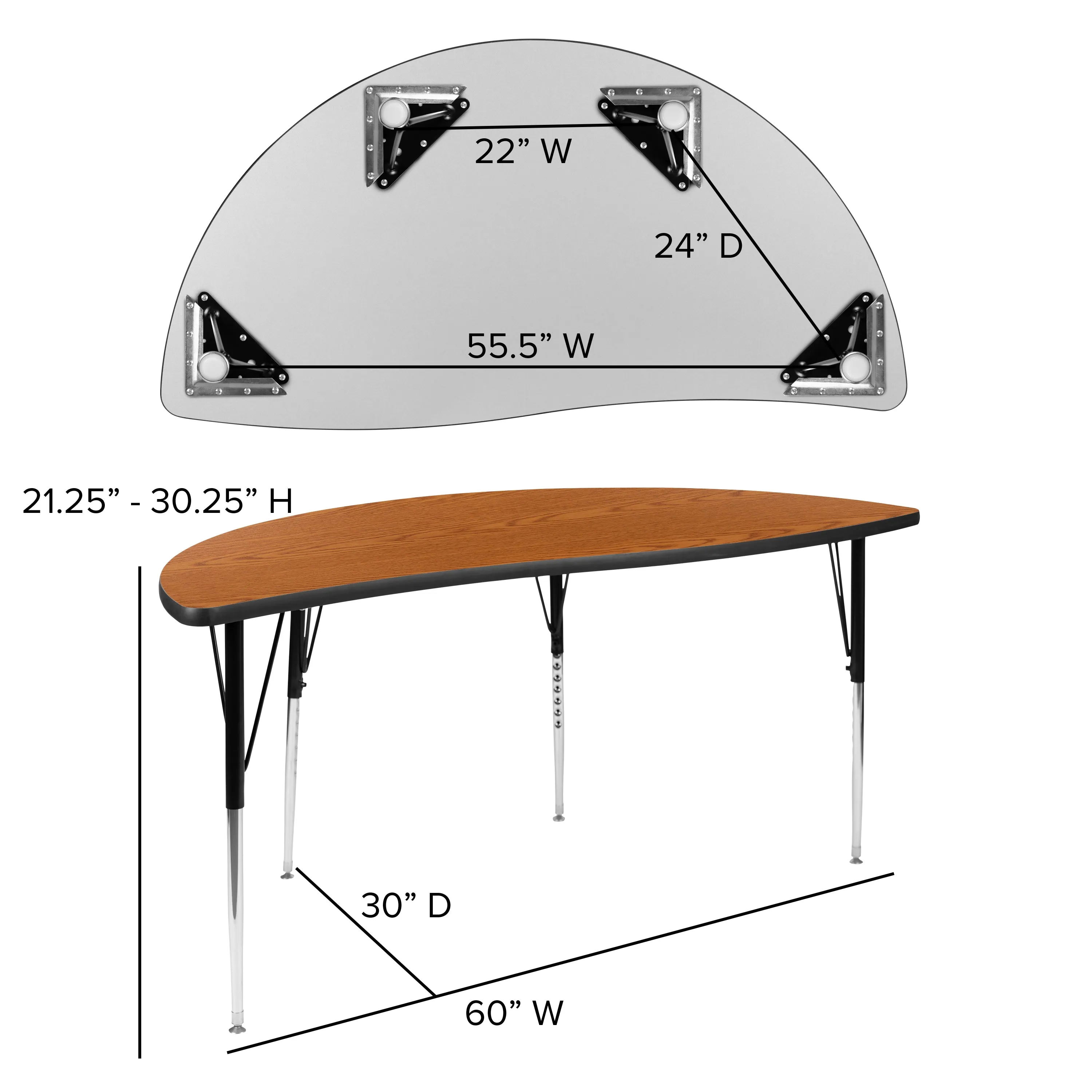 60" Circle Wave Oak Table Set XU-GRP-18CH-A60-HCIRC-OAK-T-A-GG