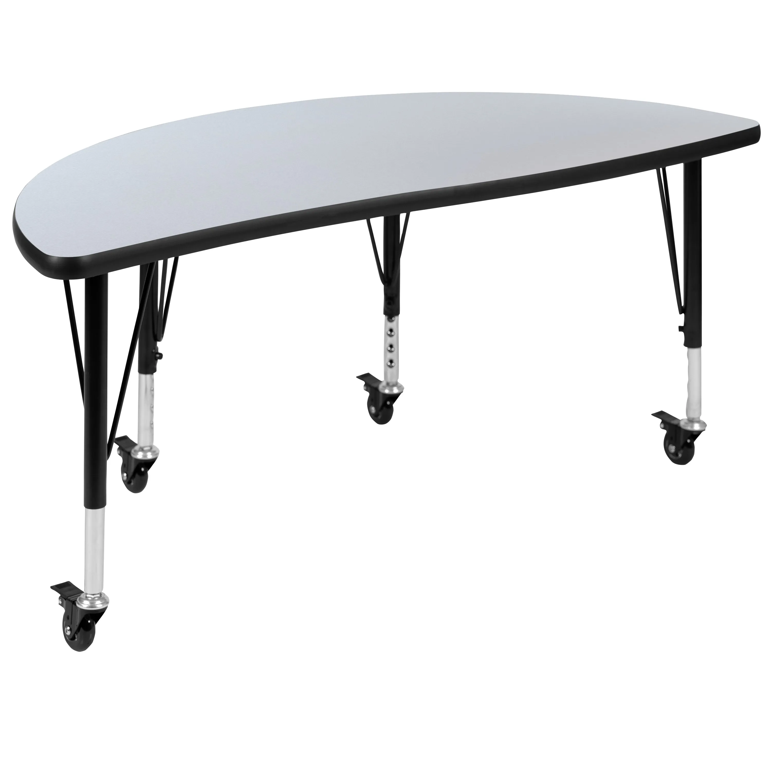 76" Oval Wave Grey Table Set XU-GRP-14CH-A3048CON-48-GY-T-P-CAS-GG