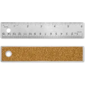 Alumicolor Stainless Steel Ruler w Cork Back 6in