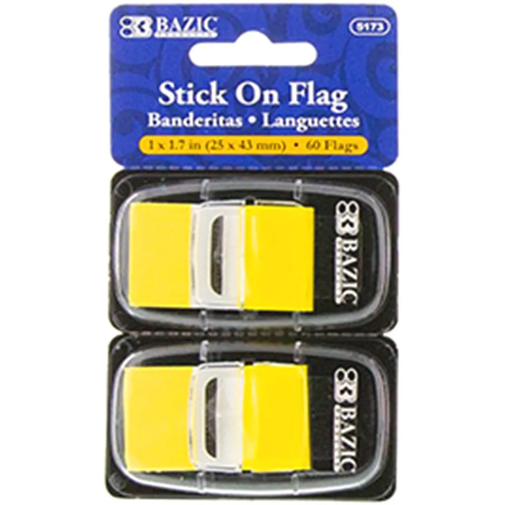 Bazic Neon Color Standard Flags with Dispenser 1in x 1.7in