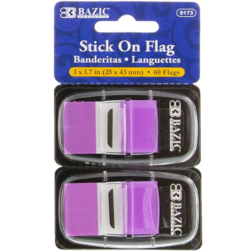 Bazic Neon Color Standard Flags with Dispenser 1in x 1.7in