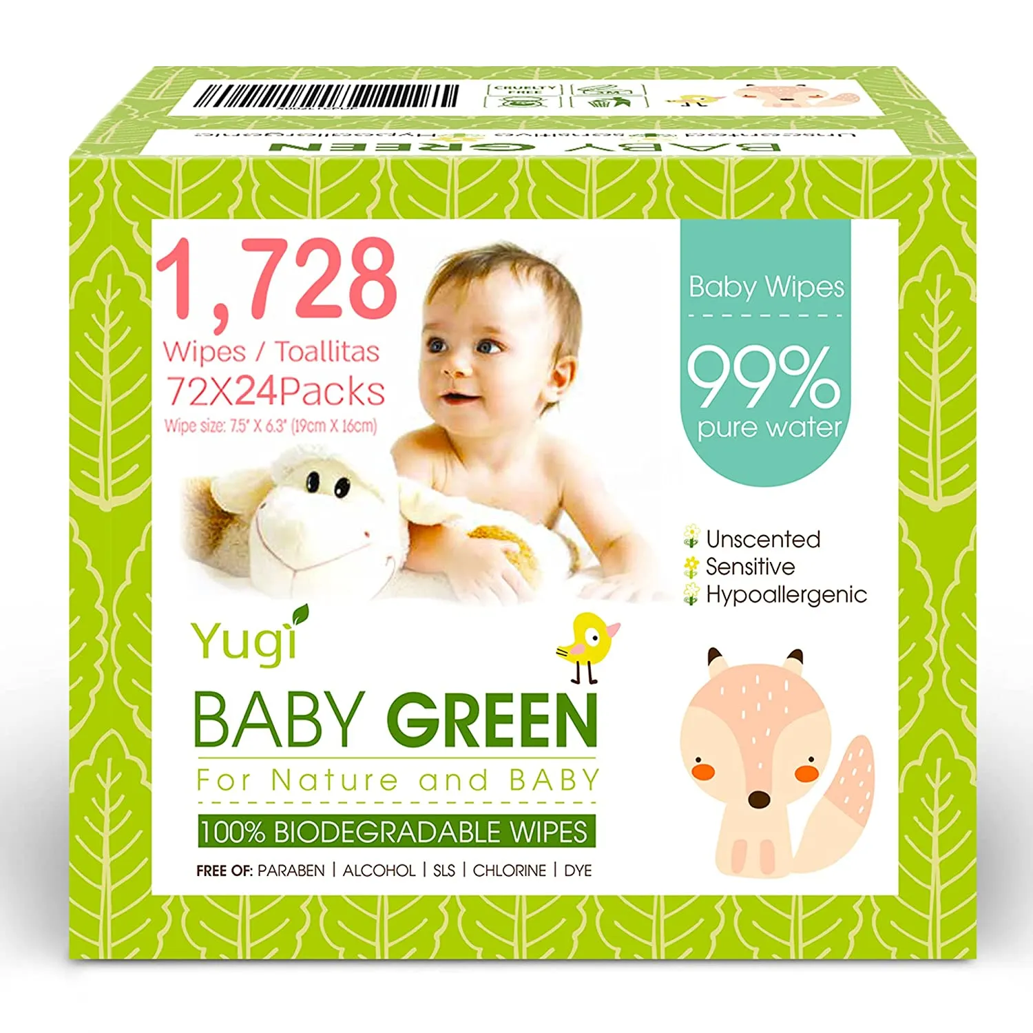 Biodegradable Baby Wipes Unscented