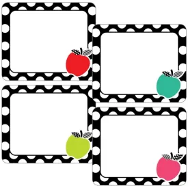 Black, White & Stylish Brights Apple Name Tags