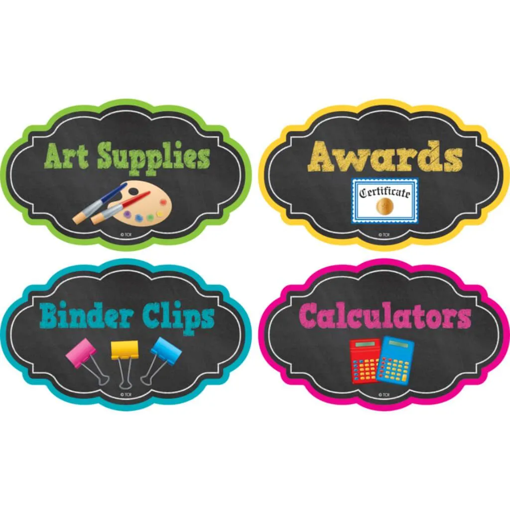 Chalkboard Brights Supply Labels