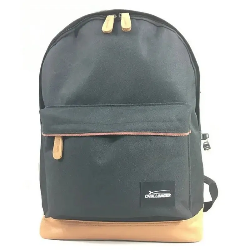 Challenger Black School Bag / Back Pack - Black / Black & Brown