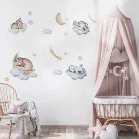 CloudyCuddles: Sleeping Animals Wall Stickers