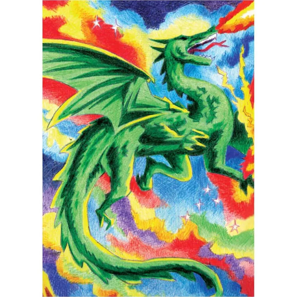 Color Pencil by Numbers Dragon