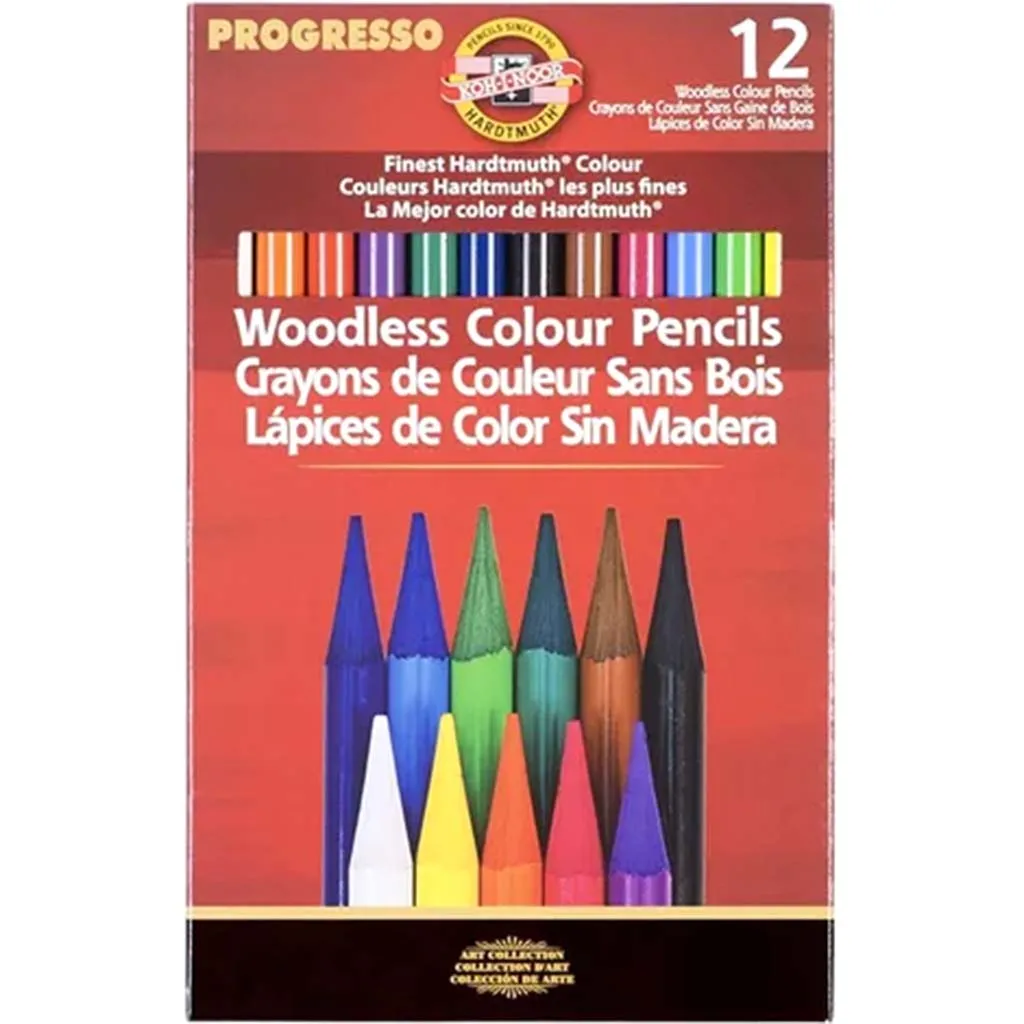 Colored Pencil Progresso Woodless 12pc