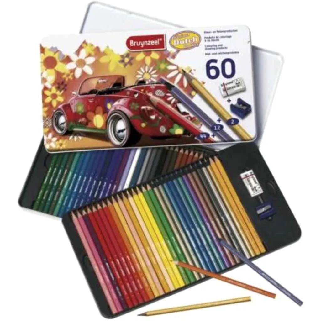 Colored Pencil Tin Sets 60 Color Beetle Tin Set