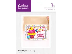 Crafter's Companion 6"x4" 3D Embossing Folder - Birthday Cupcake