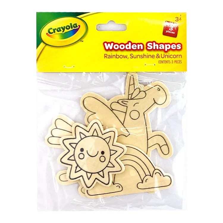 Crayola Wooden Craft Shapes - 3 Pack Ready-to-Decorate Artistic Embellishments Creative DIY Projects Woodcraft Materials