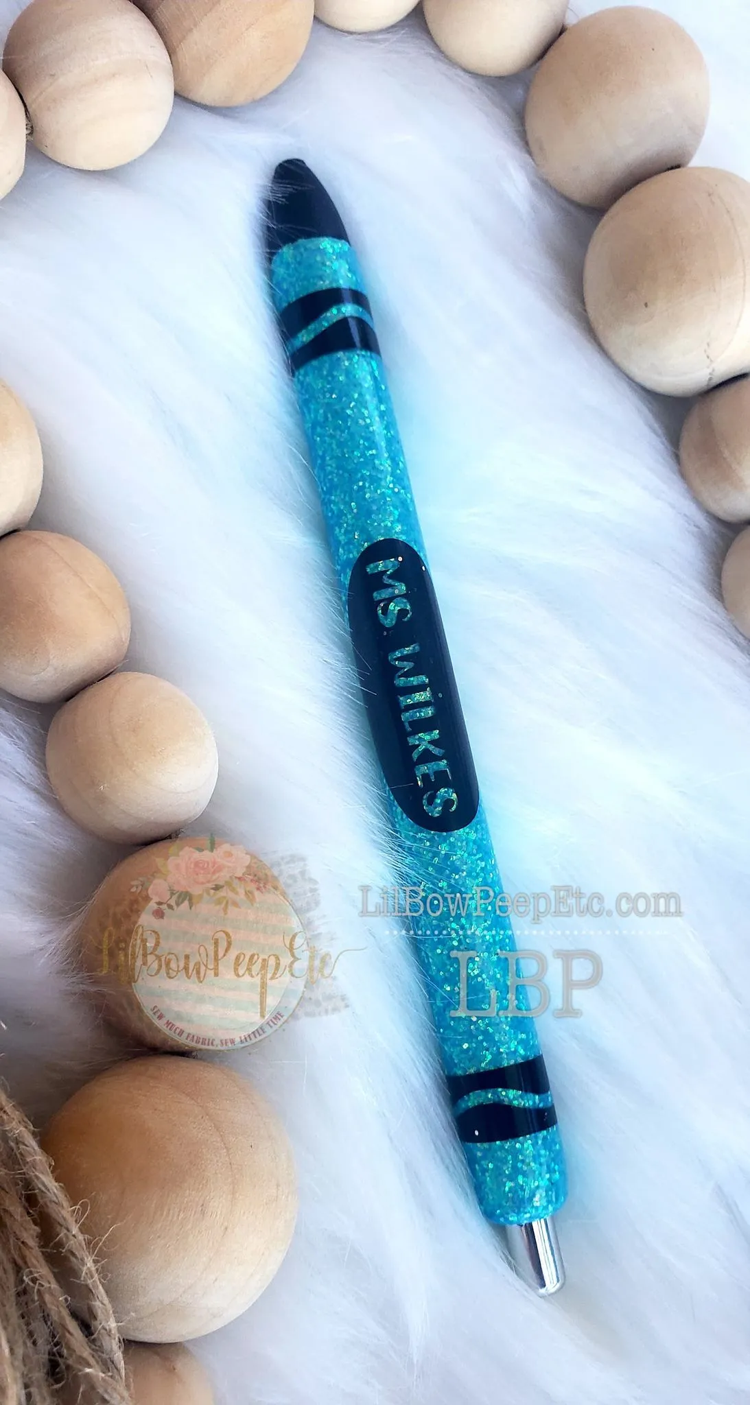 Custom Name Handmade Crayon Glitter Pen