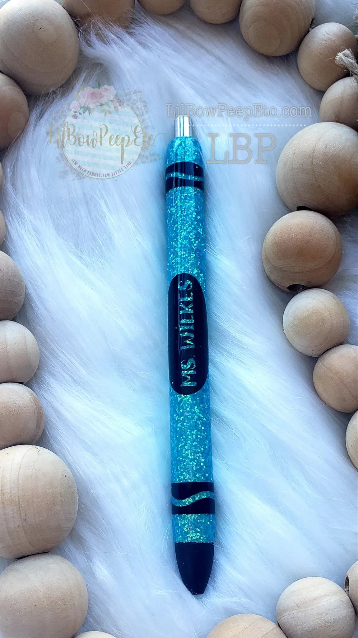 Custom Name Handmade Crayon Glitter Pen