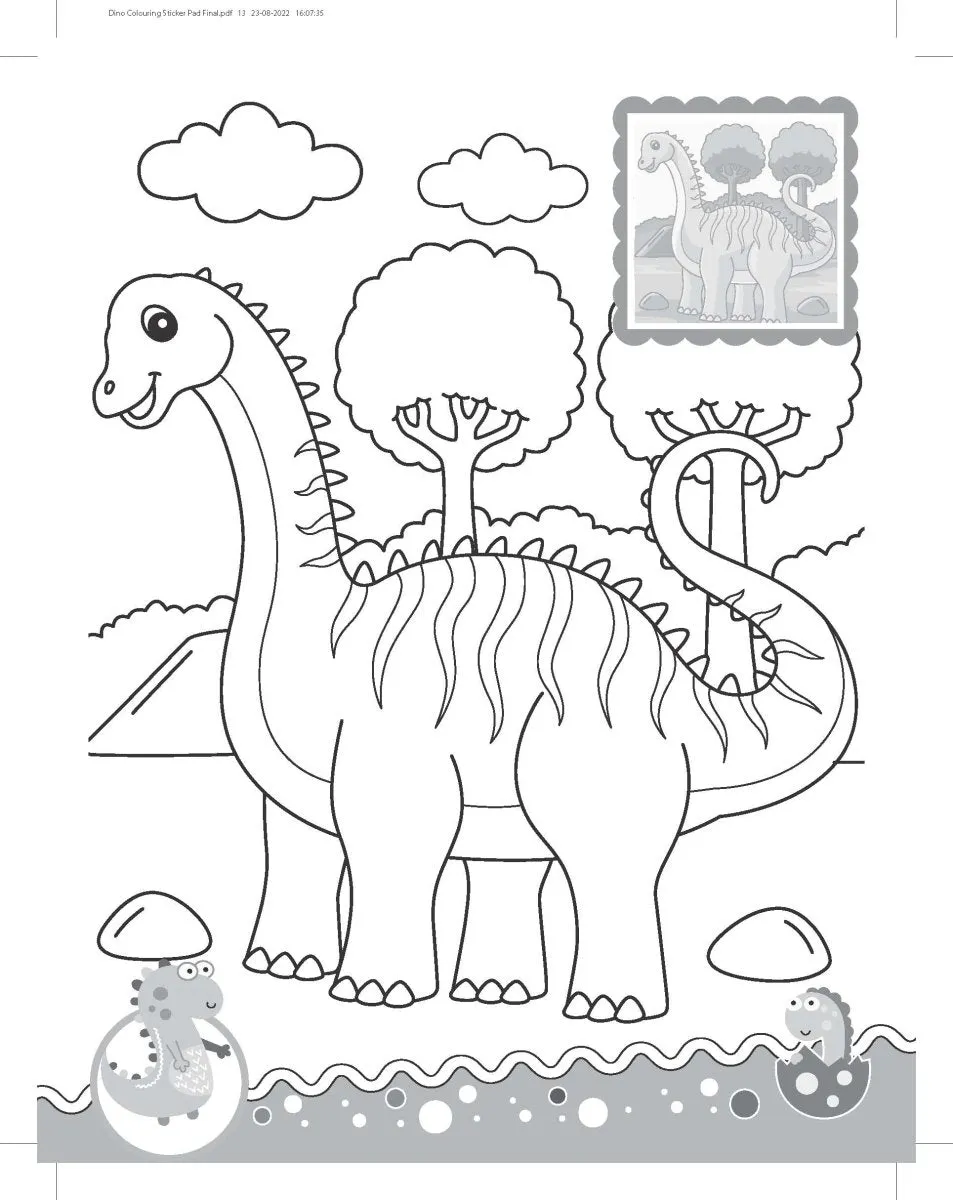 Dreamland Publications Dinosaurs- It's Colour Time With Stickers