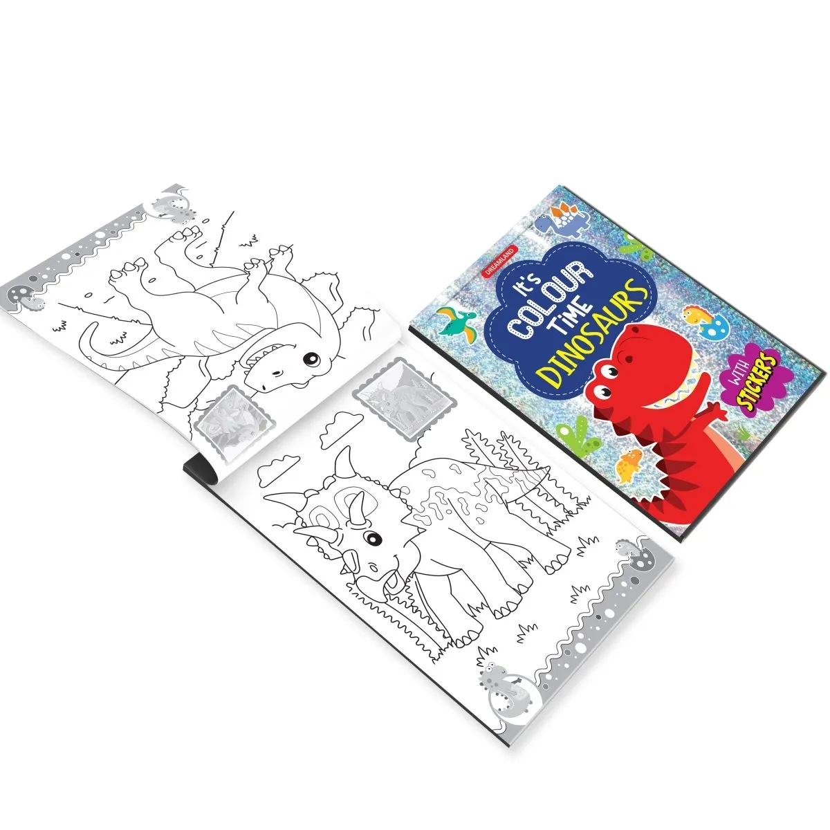 Dreamland Publications Dinosaurs- It's Colour Time With Stickers