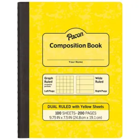 Dual Ruled Composition Book 9.75in x 7.5in Yellow