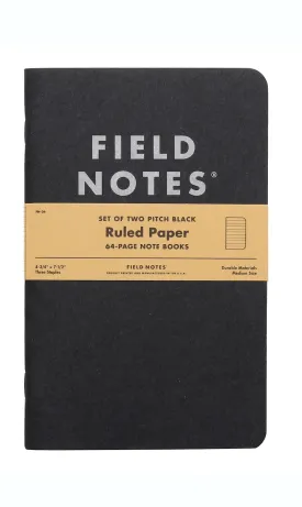 Field Notes 2-pack Pitch Black Note Book Ruled