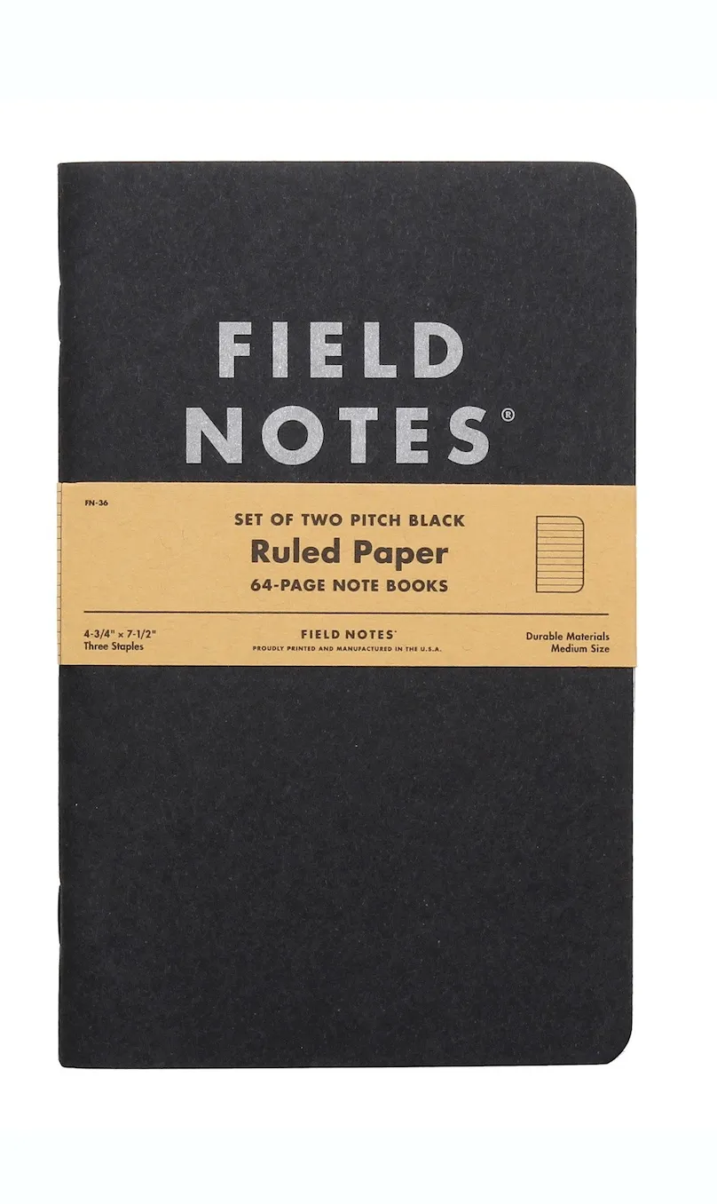 Field Notes 2-pack Pitch Black Note Book Ruled