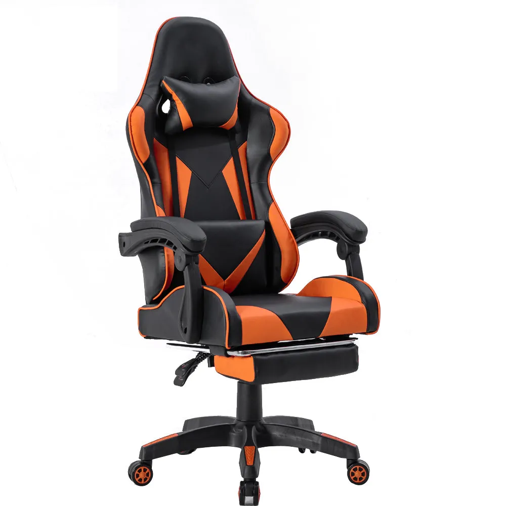 FOOTREST SERIES/ 3026 GAMING CHAIR (BLACK & ORANGE)