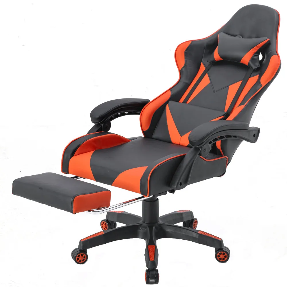 FOOTREST SERIES/ 3026 GAMING CHAIR (BLACK & ORANGE)