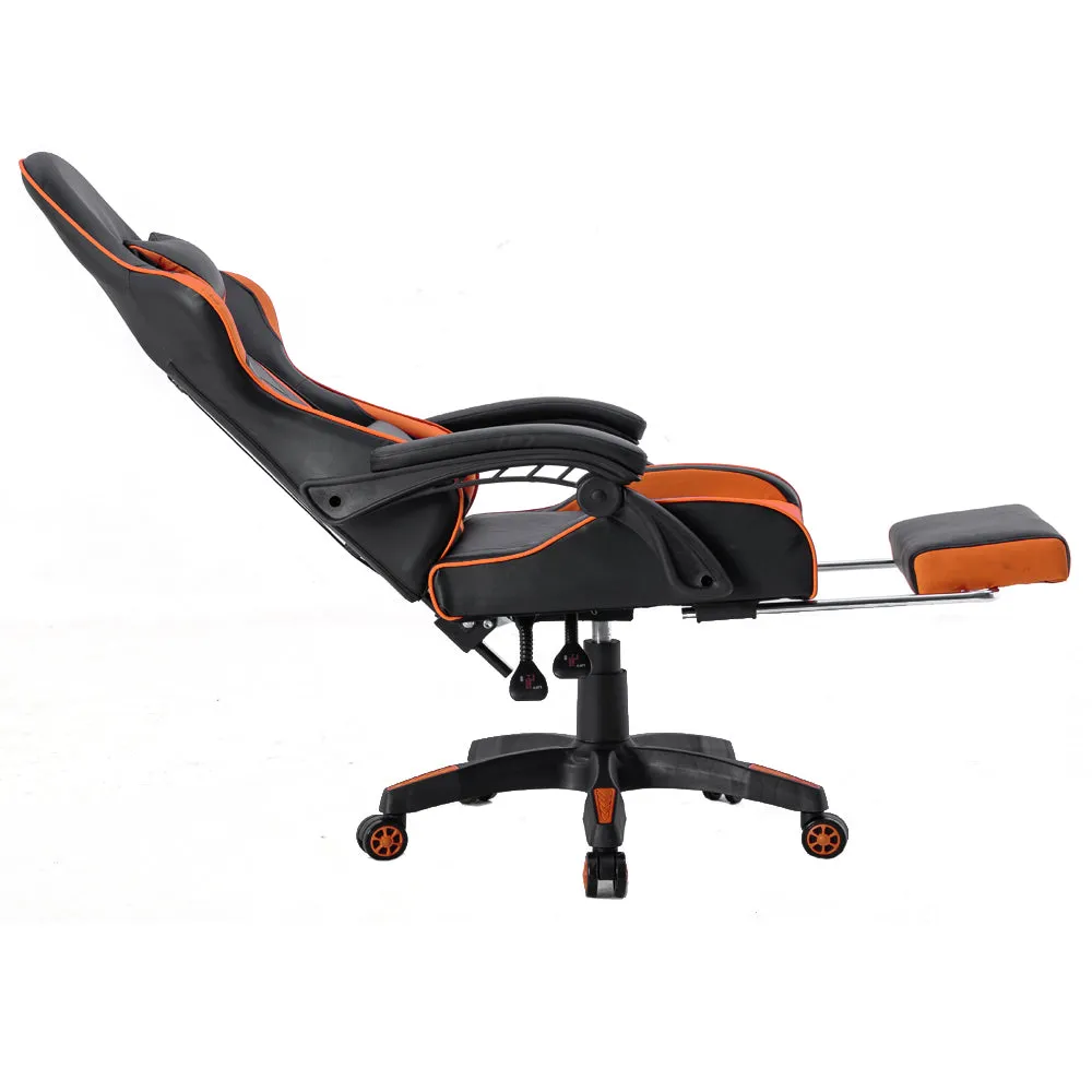 FOOTREST SERIES/ 3026 GAMING CHAIR (BLACK & ORANGE)