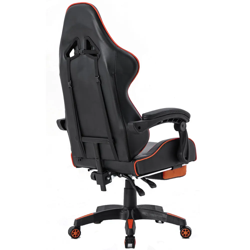 FOOTREST SERIES/ 3026 GAMING CHAIR (BLACK & ORANGE)