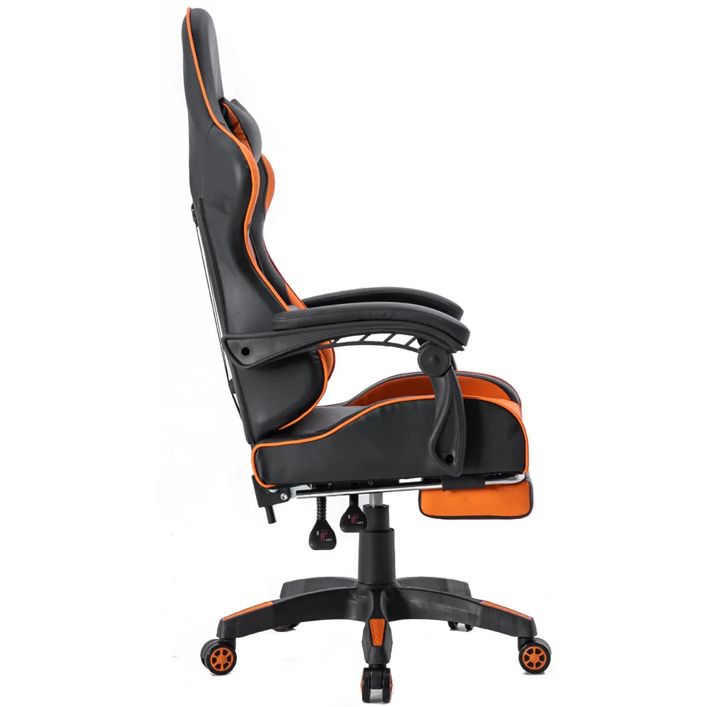 FOOTREST SERIES/ 3026 GAMING CHAIR (BLACK & ORANGE)