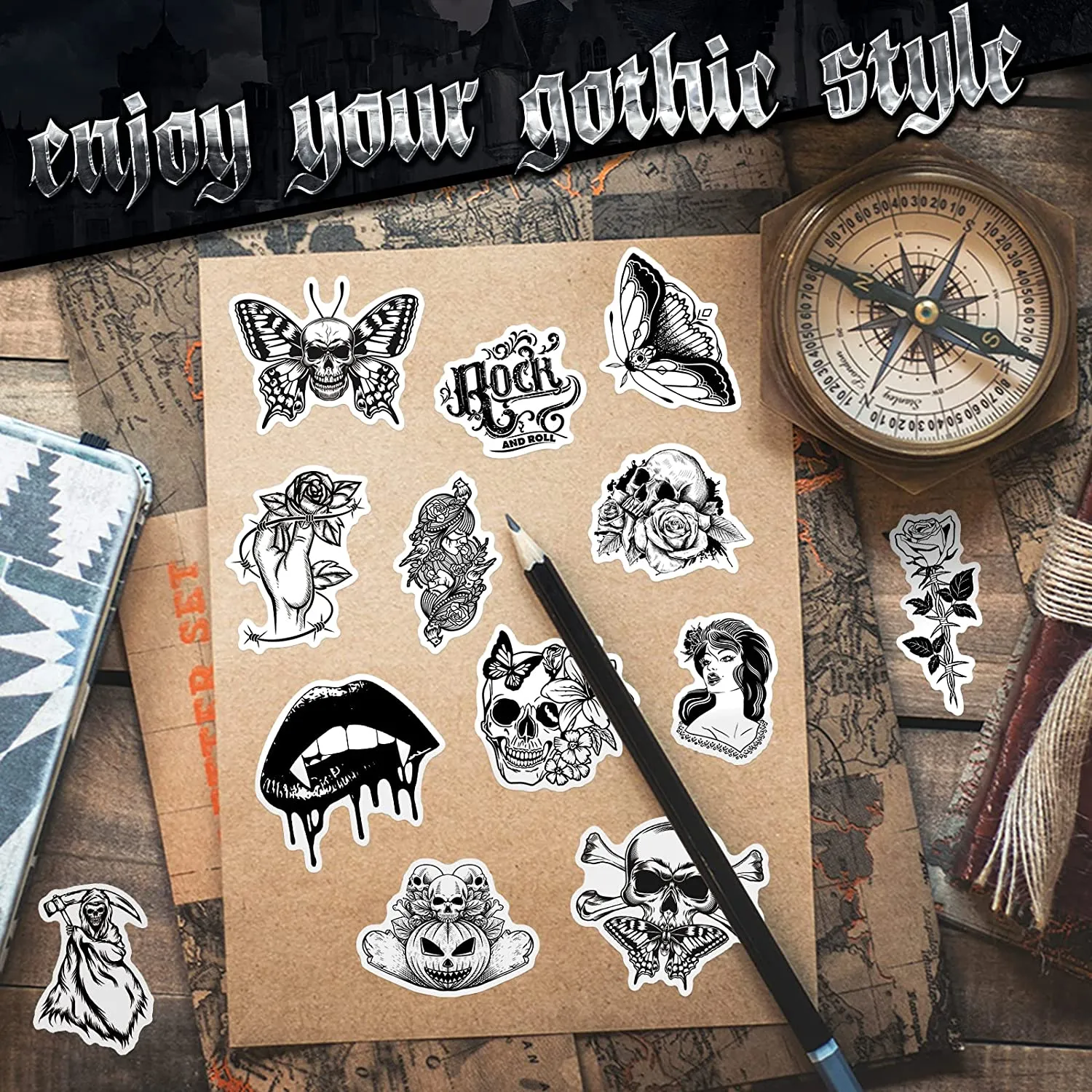 Gothic Black Sticker Pack