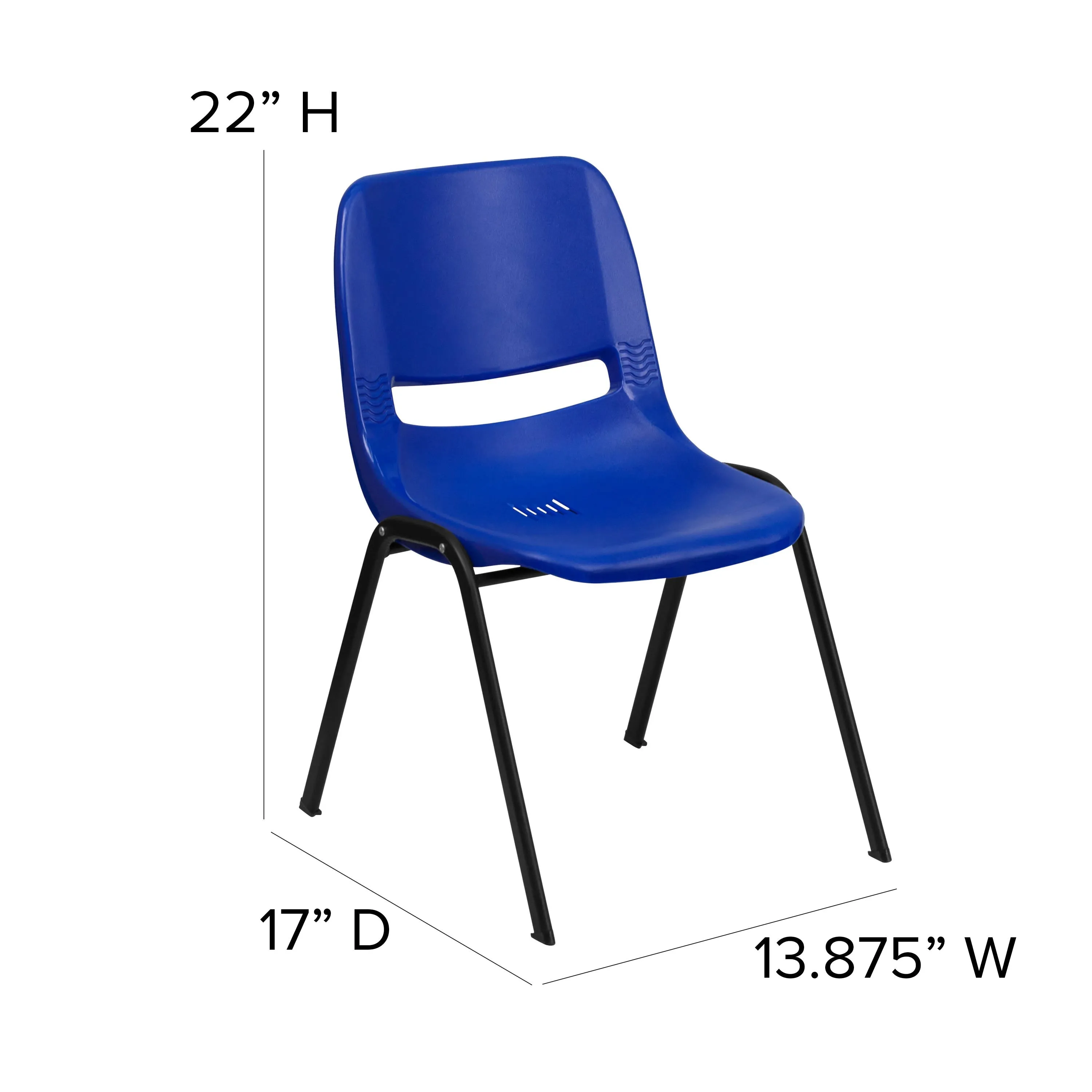 HERCULES Series 440 lb. Capacity Kid's Ergonomic Shell Stack Chair with 12" Seat Height