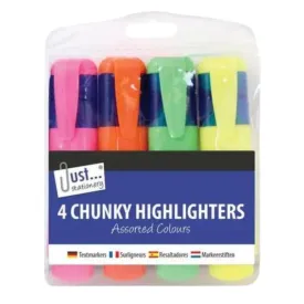 Just Stationery Chunky Highlighters - 4 pk