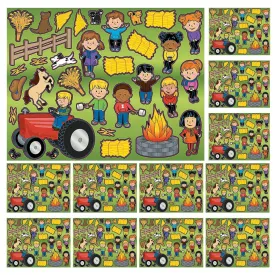 Kicko Make a Hayride Sticker - Set of 12 Hayride Stickers Scene for Birthday Treat, Goody