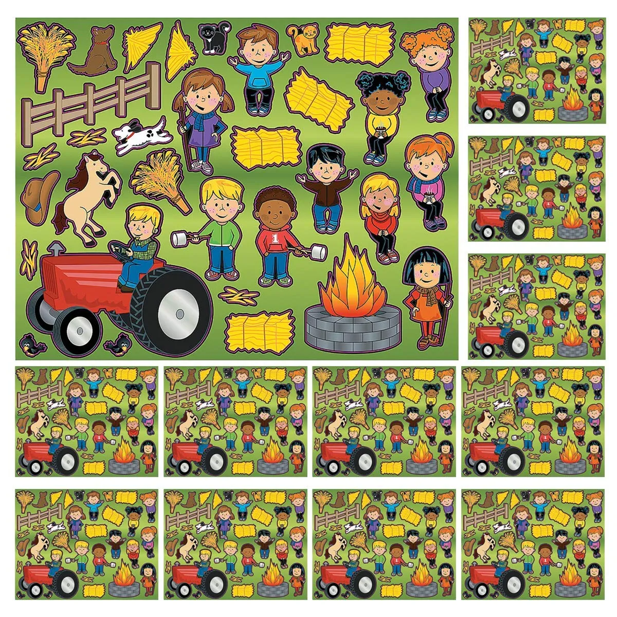 Kicko Make a Hayride Sticker - Set of 12 Hayride Stickers Scene for Birthday Treat, Goody